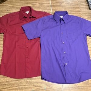 Lot of 2 Boys Size 12 Dress Shirts Gioberti